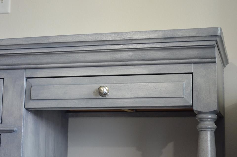 Beautiful Weathered Grey Desk & Chair - Solid Wood - Image 3