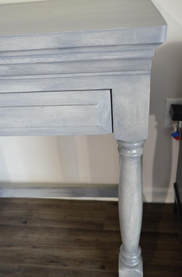 Beautiful Weathered Grey Desk & Chair - Solid Wood - Image 9